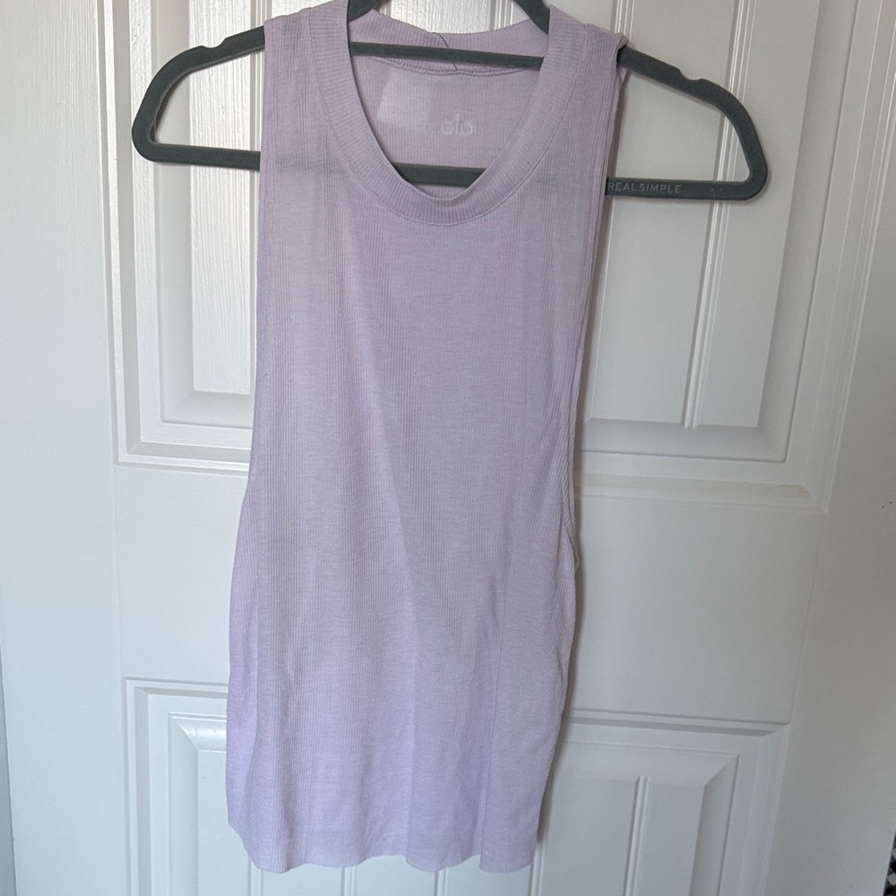 ALO Ribbed Tank Top - Lavender - Picture 2 of 4